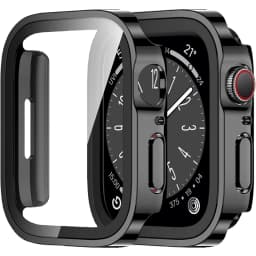 Glass+Case For Apple Watch 7 8 45mm 41mm 49mm 44mm 40mm Straight Edge Screen Protector Cover Case iWatch 4 5 SE 6 7 8 Ultra 49mm
