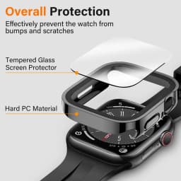 Glass+Case For Apple Watch 7 8 45mm 41mm 49mm 44mm 40mm Straight Edge Screen Protector Cover Case iWatch 4 5 SE 6 7 8 Ultra 49mm