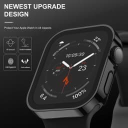 Glass+Case For Apple Watch 7 8 45mm 41mm 49mm 44mm 40mm Straight Edge Screen Protector Cover Case iWatch 4 5 SE 6 7 8 Ultra 49mm