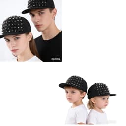 BASEBALL CAPS FOR BOTH Men Women Boys Girls Punk Studded Baseball Hip-Hop Hat Adjustable Snapback Spike Rivet Stud Cap