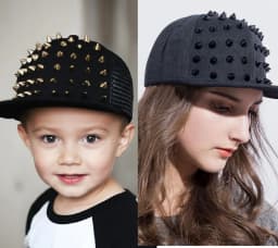 BASEBALL CAPS FOR BOTH Men Women Boys Girls Punk Studded Baseball Hip-Hop Hat Adjustable Snapback Spike Rivet Stud Cap