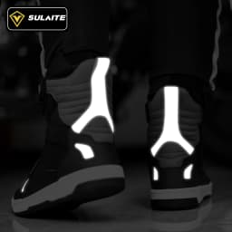 Men Motorcycle Boots Breathable Anti-fall Rider Road Racing Casual Shoes Boots Gear Shift Rubber Sole Reflective Motorbike Shoes