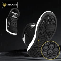 Men Motorcycle Boots Breathable Anti-fall Rider Road Racing Casual Shoes Boots Gear Shift Rubber Sole Reflective Motorbike Shoes