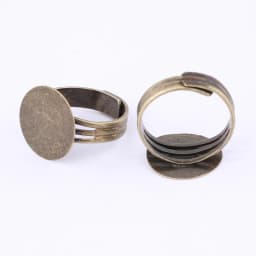 10pcs Antique Bronze Adjustable Ring Bezel Blanks 14mm Circle Pad Fingerring Base Settings For Jewelry Making Supplies