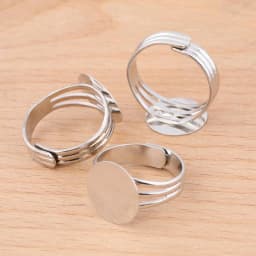 10pcs Antique Bronze Adjustable Ring Bezel Blanks 14mm Circle Pad Fingerring Base Settings For Jewelry Making Supplies