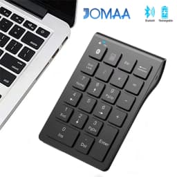 Jomaa Rechargeable Wireless Numeric Keypad Bluetooth Number Pad Slim 22-Keys External Numpad Keyboard Data Entry