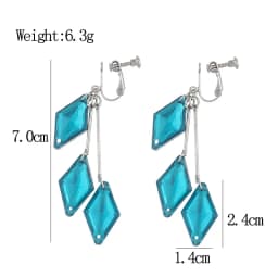 Twisted Wonderland The Little Mermaid Earrings for Women Floyd Clip Earrings Geometry Aesthetic Tassel Ear Clip Jewelry