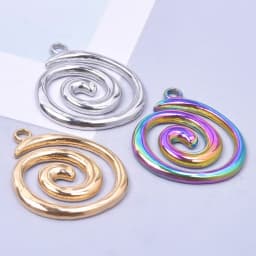 6Pcs/Lot Stainless Steel Round Vortex Sea Conch Shell Charms Spiral Swirl Pendant подвески For Jewelry Findings Accessories
