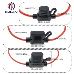 Waterproof 32V Mini Small Medium Auto Fuse Holder 18/1614/12/10AWG and Car Blade Fuse 2A 3A 5A 7.5A 10A 15A 20A 25A 30A 35A 40A