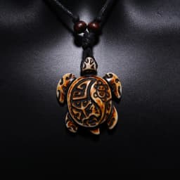 Surfer Necklace Sea Turtle Pendant Men Choker Inca Jewelry Nautical Style Imitation Yak Bone Necklaces Amulet Wax Cord Adjustabl