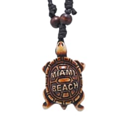 Surfer Necklace Sea Turtle Pendant Men Choker Inca Jewelry Nautical Style Imitation Yak Bone Necklaces Amulet Wax Cord Adjustabl