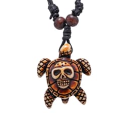 Surfer Necklace Sea Turtle Pendant Men Choker Inca Jewelry Nautical Style Imitation Yak Bone Necklaces Amulet Wax Cord Adjustabl