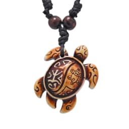 Surfer Necklace Sea Turtle Pendant Men Choker Inca Jewelry Nautical Style Imitation Yak Bone Necklaces Amulet Wax Cord Adjustabl