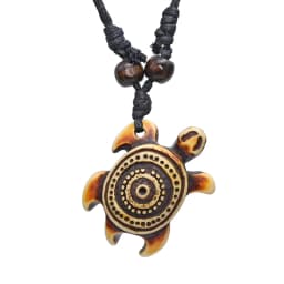 Surfer Necklace Sea Turtle Pendant Men Choker Inca Jewelry Nautical Style Imitation Yak Bone Necklaces Amulet Wax Cord Adjustabl