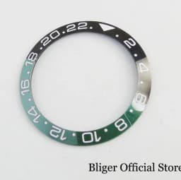 New Slope Black Grey 38mm*30.6mm High quality Ceramic/Alloy Bezel Insert fit 40mm NH35 NH34 GMT Automatic Movement Watch
