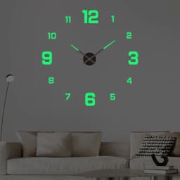 3D Wall Clock Luminous Frameless Wall Clocks DIY Digital Clock Wall Stickers Silent Clock for Home Living Room Office Wall Decor