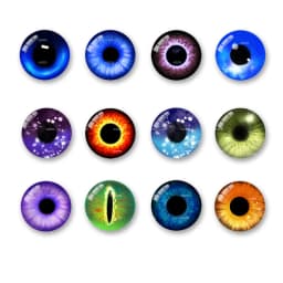 20pcs 8mm-20mm New Fashion Eyes Mixed Handmade Photo Glass Cabochons Pattern Flat Glass Eyes with Round Pupils Supplies