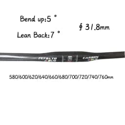 carbon handlebar MTB Handlebar Flat Or Rise Handlebar 31.8*380-760mm matte bike parts handlebar carbon bicycle bike handlebar