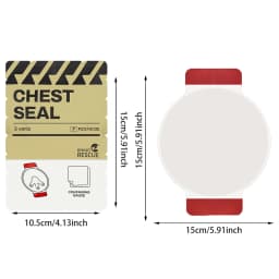 RHINO RESCUE Vent Chest Seal Twin-Pack, Emergency Seal Patch for First Aid Kit, IFAK Supplies for Outdoor Camping