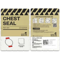 RHINO RESCUE Vent Chest Seal Twin-Pack, Emergency Seal Patch for First Aid Kit, IFAK Supplies for Outdoor Camping
