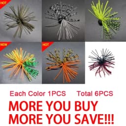 TAKEDO TK141 Cover Creeper Jigs 3.5G 5G Wire Bait Rubber Jig Head Hook Silicone Wire Beard Lure Hooks Bass Trout  Fishing