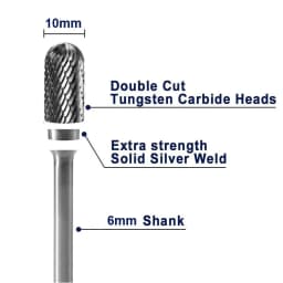 150mm Extra Long Shank 6x10m Single Double Tungsten Carbide Burr Die Grinder Abrasive Tool Rotary Cutter Wood Steel Metalworking