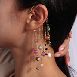 Aihua 1pc Bohemian No Picering Pearls Stone Ear Cuff Wrap Stud Clip Earrings For Women Girl Trendy Earrings Jewelry Bijoux