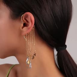 Aihua 1pc Bohemian No Picering Pearls Stone Ear Cuff Wrap Stud Clip Earrings For Women Girl Trendy Earrings Jewelry Bijoux