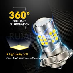 Ruiandsion 1x P26S LED 6V 12V Motorcycle Headlight H6M P36D LED Bulb 6000K High Bright White Light for Scooter ATV UTV Lamp
