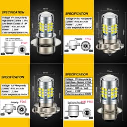 Ruiandsion 1x P26S LED 6V 12V Motorcycle Headlight H6M P36D LED Bulb 6000K High Bright White Light for Scooter ATV UTV Lamp