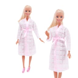 Doll Clothes Bathrobe Mulitcolor Robe Plush Solid/Leopard Dress For 11.8inch 30Cm Accessories Baby Girl's Holiday Gifts