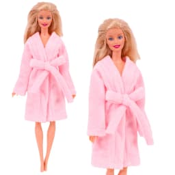 Doll Clothes Bathrobe Mulitcolor Robe Plush Solid/Leopard Dress For 11.8inch 30Cm Accessories Baby Girl's Holiday Gifts