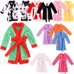 Doll Clothes Bathrobe Mulitcolor Robe Plush Solid/Leopard Dress For 11.8inch 30Cm Accessories Baby Girl's Holiday Gifts