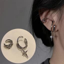 New Personality Star Clip Earrings for Women Fashion Delicate Simple Cartilage No Piercing Ear Cuff Adjustable Jewelry Gifts