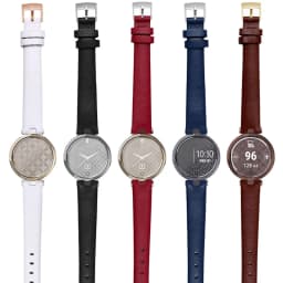 Genuine Leather Watchband 14mm For Garmin Lily Smart Watch Band Strap Silicone and Stainless Steel Belt Sport Bracelet Red White