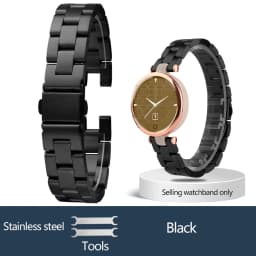 Genuine Leather Watchband 14mm For Garmin Lily Smart Watch Band Strap Silicone and Stainless Steel Belt Sport Bracelet Red White