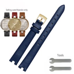 Genuine Leather Watchband 14mm For Garmin Lily Smart Watch Band Strap Silicone and Stainless Steel Belt Sport Bracelet Red White
