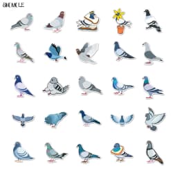 10/30/50pcs Cute Dove Graffiti Stickers Bird Cool Animals DIY Laptop Suitcase Skateboard Guitar Cartoon Sticker Kid Gift Toys