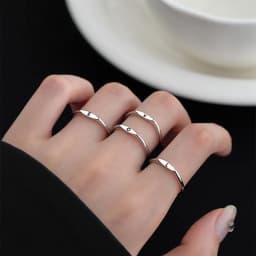 Elegant Initial Letter Alphabet Adjustable Thin Stackable Ring for Women Girl