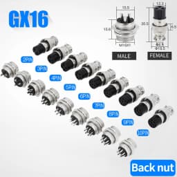 5/10/20Set GX12 GX16 GX20 2 3 4 5 6 7 8 9 10 12 14 15 Pin Male&Female Docking Aviator Aviation Plug Socket Circular Connector