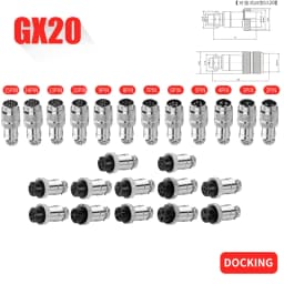 5/10/20Set GX12 GX16 GX20 2 3 4 5 6 7 8 9 10 12 14 15 Pin Male&Female Docking Aviator Aviation Plug Socket Circular Connector