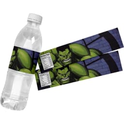 24pcs Hulk Water Bottle Labels Wrapper Birthday Baby Shower Birthday Party Kids Favor Decoration Self-adhesive Labels Stickers