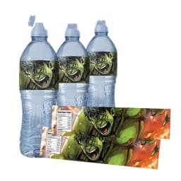 24pcs Hulk Water Bottle Labels Wrapper Birthday Baby Shower Birthday Party Kids Favor Decoration Self-adhesive Labels Stickers