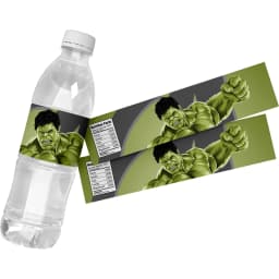 24pcs Hulk Water Bottle Labels Wrapper Birthday Baby Shower Birthday Party Kids Favor Decoration Self-adhesive Labels Stickers