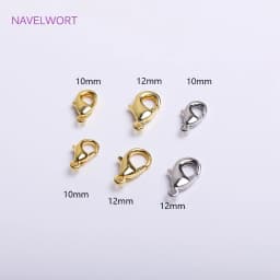 18K Gold Plating Lobster Clasp With Closed Ring Brass Lobster Clasps Connector For Necklace Bracelet Making Findings