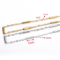 2meters Stainless Steel Tube Beads Chain Handmade Chain for Bracelets Necklace Jewelry Making DIY Components Accessories
