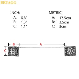 BRTAGG Tallit Clips, Clips for Tallit Prayer Shawl, 3.5cm x 3cm, All Metal, Star of David, 17.5cm Long Chain