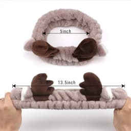 Cute Bow Antler Ears Coral Fleece Soft Warm Headband For Women Girl Washing Face Makeup Bath Head Wrap Hairband Hair Accessories