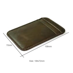 Men's 100% Genuine Leather Mini Wallet - Thin Credit/Bus Card Holder with ID Pocket, Compact Cash Case for Business