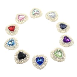 5Pcs 25*26MM Pearl Diamond Heart Alloy Accessories Diy Wedding Dress Hair Accessories Invitation Jewelry Decorative Accessories